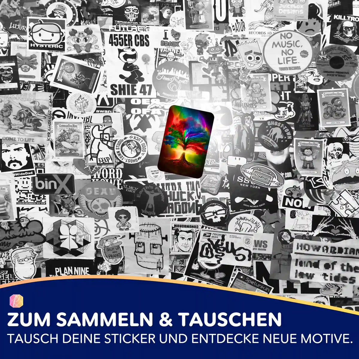 Buntes Lebensbaum-Sticker-Set für Diamond Painting Fans zur Organisation kreativer Bastelprojekte