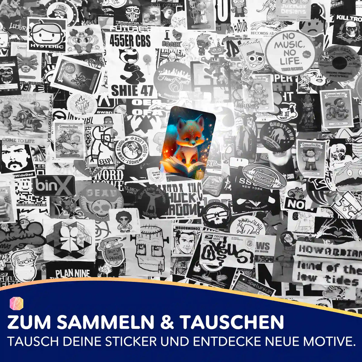 Picmondoo Sticker-Set Lesestunde im Fuchswald als buntes Accessoire für Diamond Painting Organisation und Bastelbedarf