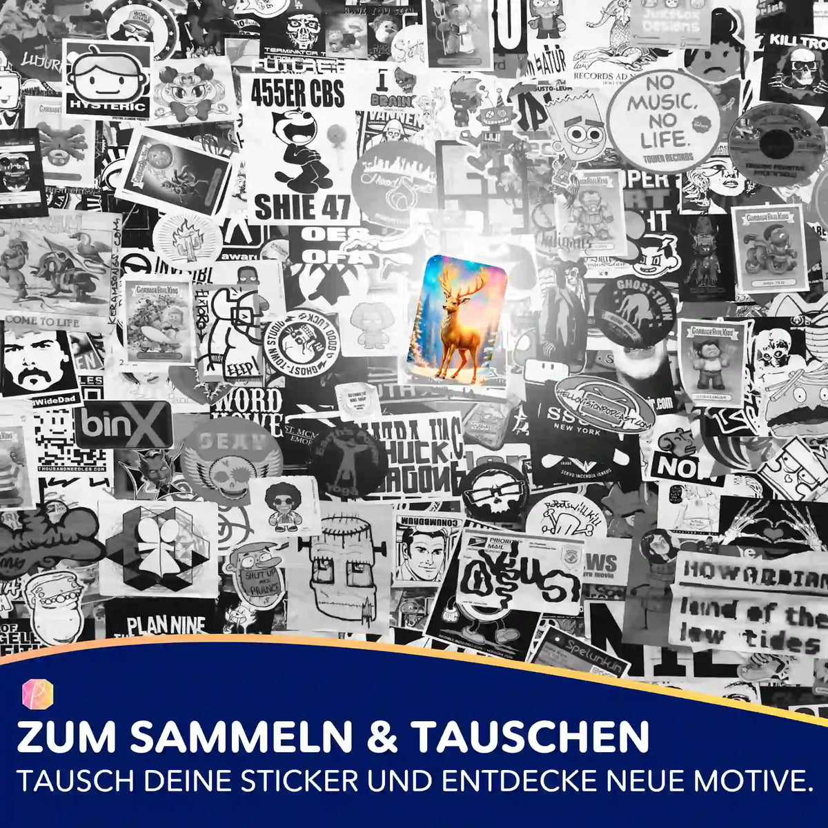 5er-Set Sticker mit goldenem Hirsch Motiv für Diamond Painting und DIY-Zubehör zur Organisation bei Picmondoo