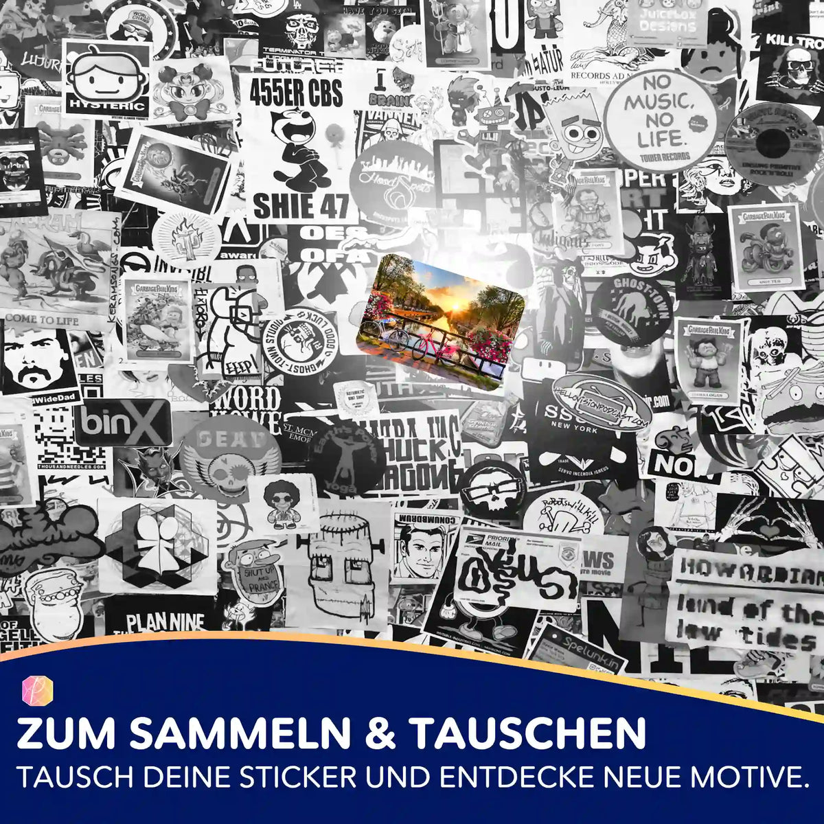 Picmondoo Sticker-Set mit Amsterdam Sonnenuntergang Motiv zur Organisation von Diamond Painting und Bastelprojekten