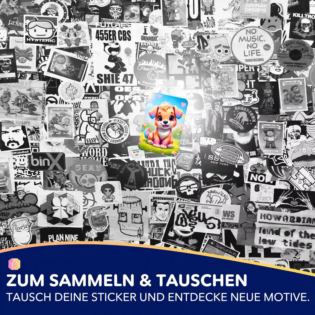 Buntes Puschel-Sticker-Set von Picmondoo für Diamond Painting Fans und zur Organisation deiner Bastel-Sammlung