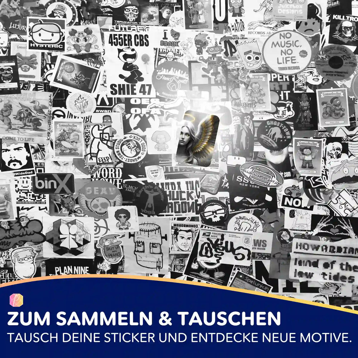 Picmondoo Sticker-Set Golden Angel zur Organisation von Diamond Painting und DIY-Hobbys auf einem Sticker-Hintergrund