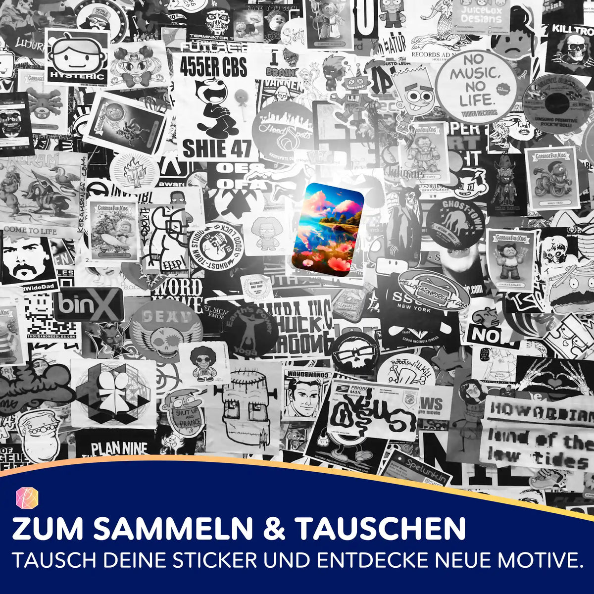 Buntes Diamond Painting Aufkleber-Set mit malerischem See-Motiv für kreative DIY-Bastelprojekte und Zubehör-Organisation
