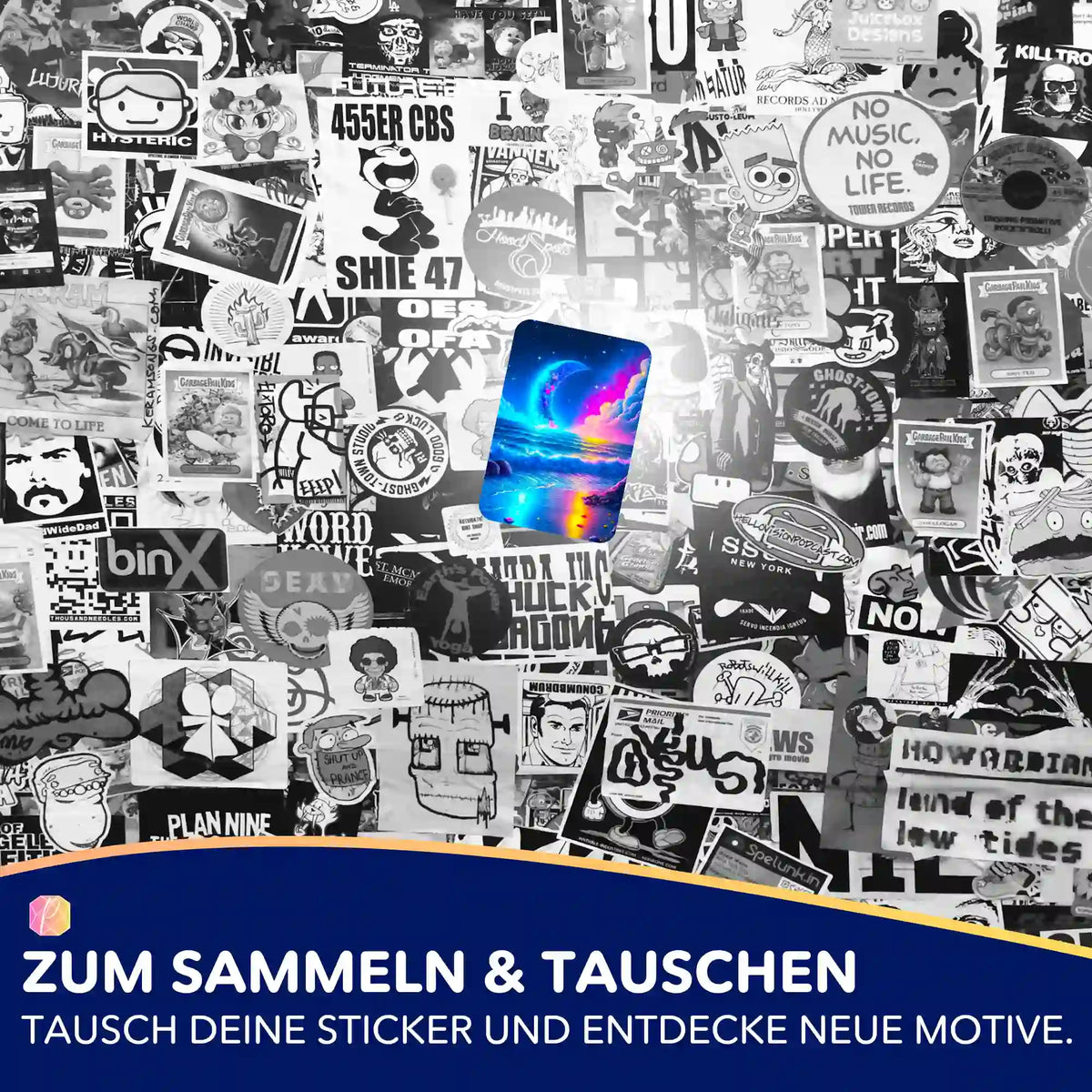 Buntes Strand im Mondschein Sticker-Set für Diamond Painting Zubehör und Malen nach Zahlen Fans von Picmondoo.