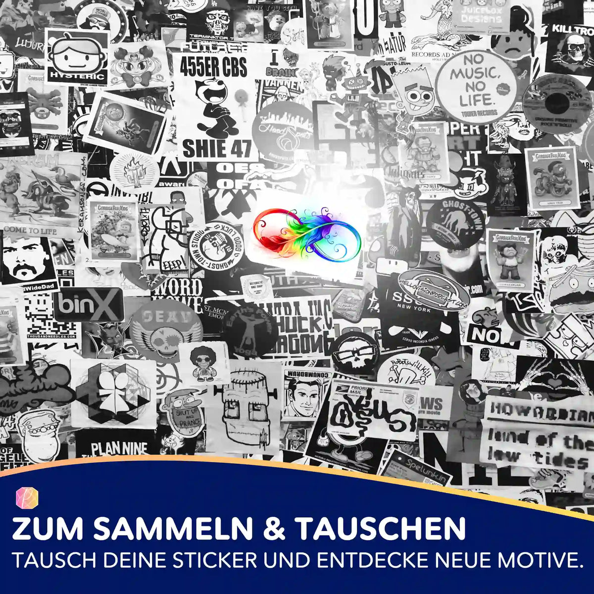 Buntes Infinity Feather Sticker-Set als Zubehör für Diamond Painting und Malen nach Zahlen Fans von Picmondoo