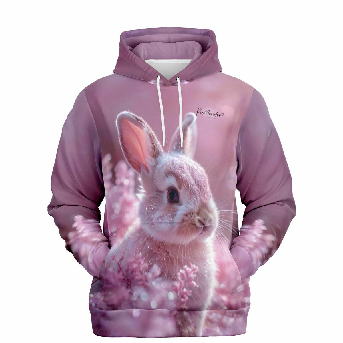 Dreamer Hoodie Sweet Pinki mit niedlichem Häschen-Motiv in zarten Rosatönen im picmundoo.comsign