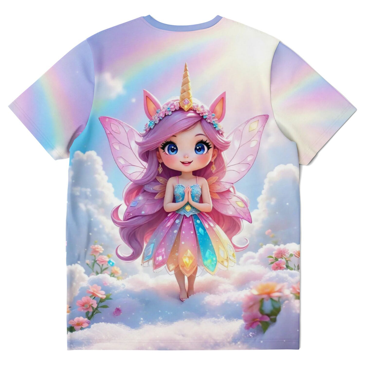 Dreamer T-Shirt mit Fee im Wolkenreich, buntes Fantasy-Design im Stil beliebter Diamond Painting und Malen nach Zahlen Motive