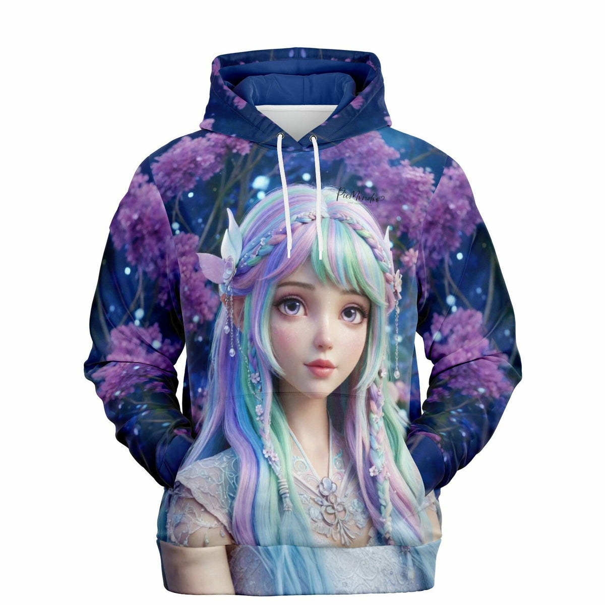 Dreamer Hoodie mit Feenprinzessin Elara Motiv in Pastellfarben, perfekt für Fans von Diamond Painting Kunst