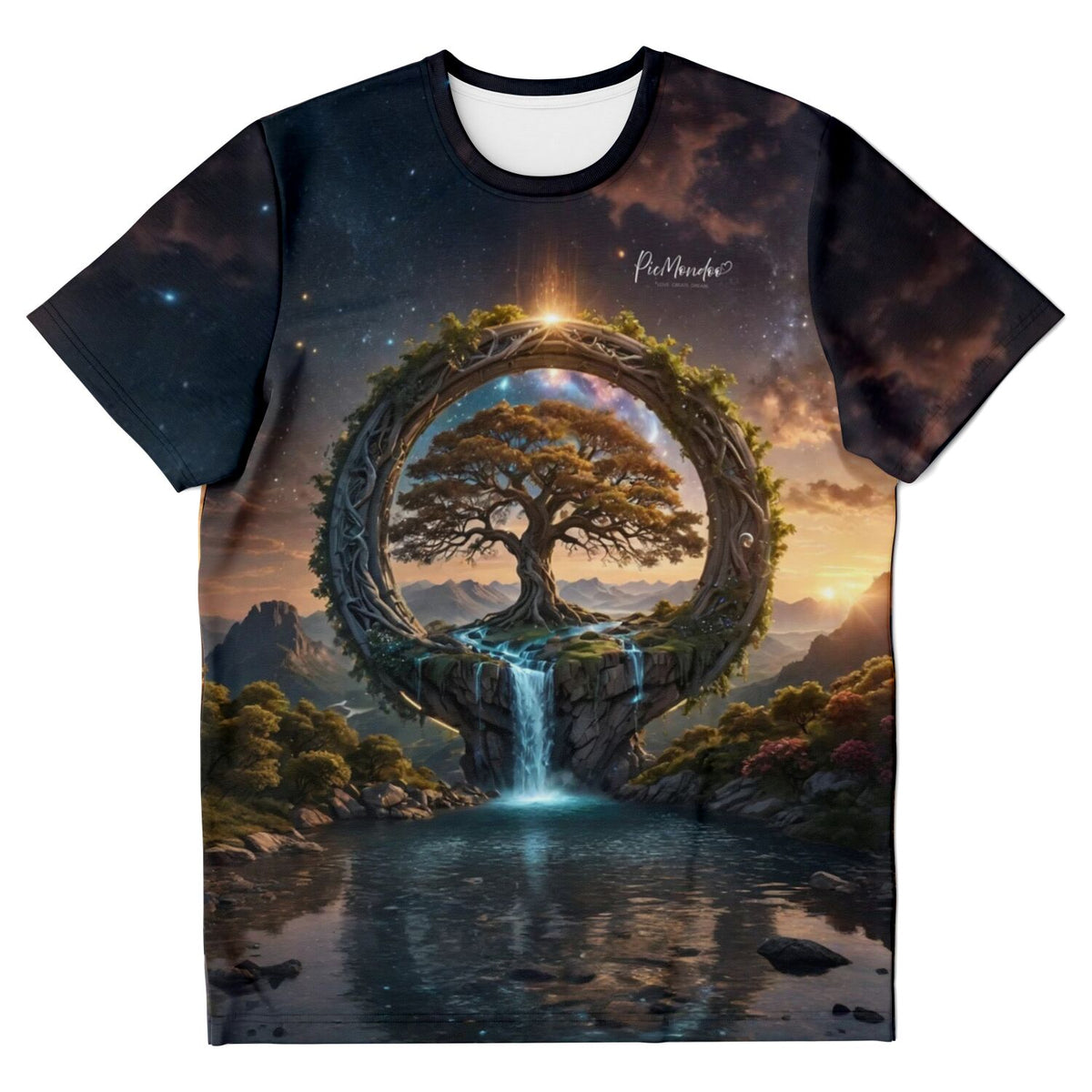 Dreamer T-Shirt mit mystischem Lebensbaum-Motiv, inspiriert durch Diamond Painting und Malen nach Zahlen Designs