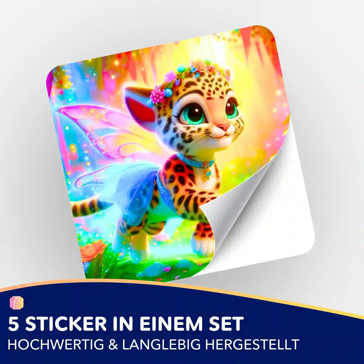 5er-Set Sticker Finja die kleine Tigerfee als Zubehör für Diamond Painting und Malen nach Zahlen Bastelsets