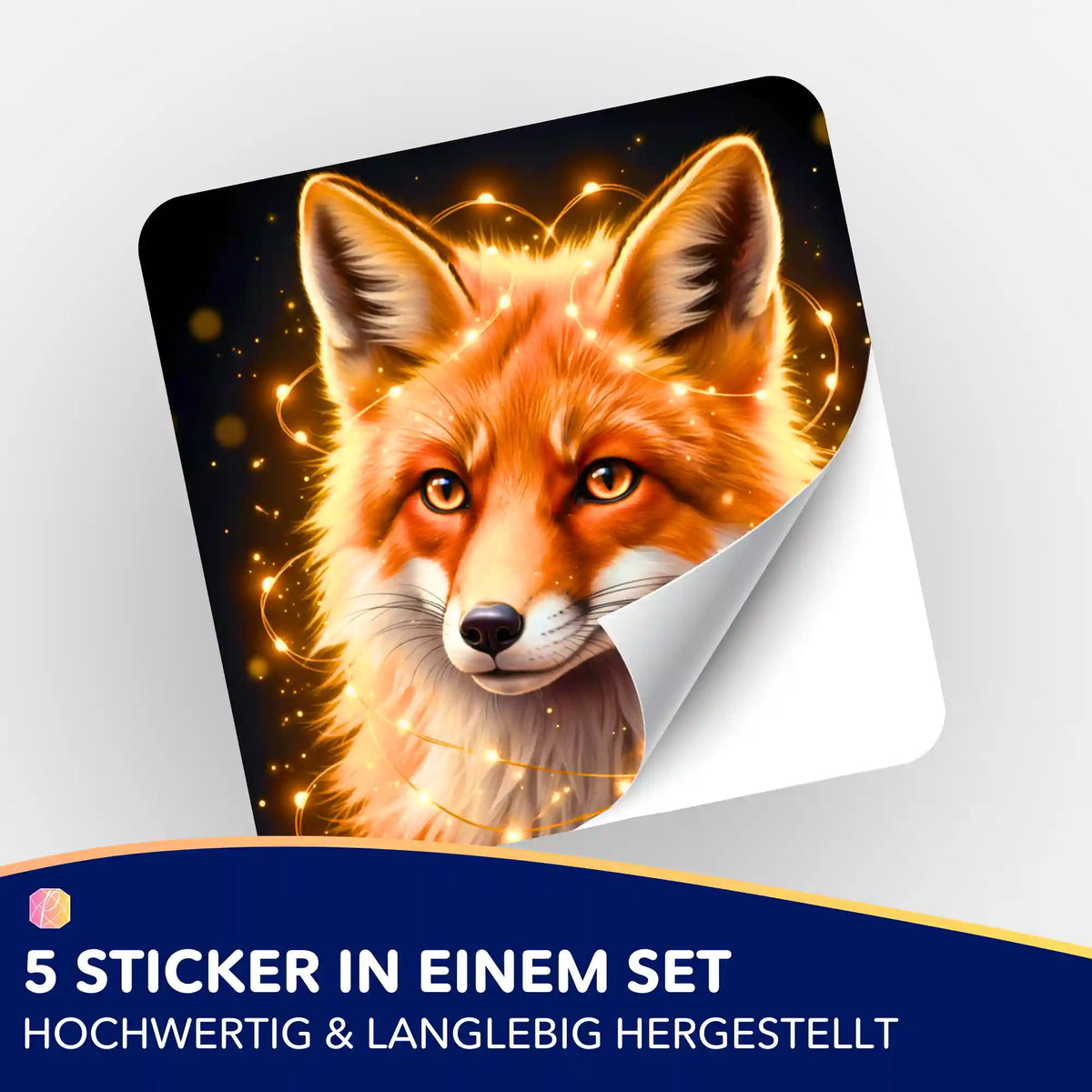 Fuchs Motiv Aufkleber 5er-Set als Zubehör für Diamond Painting und Malen nach Zahlen Bastelprojekte von Picmondoo