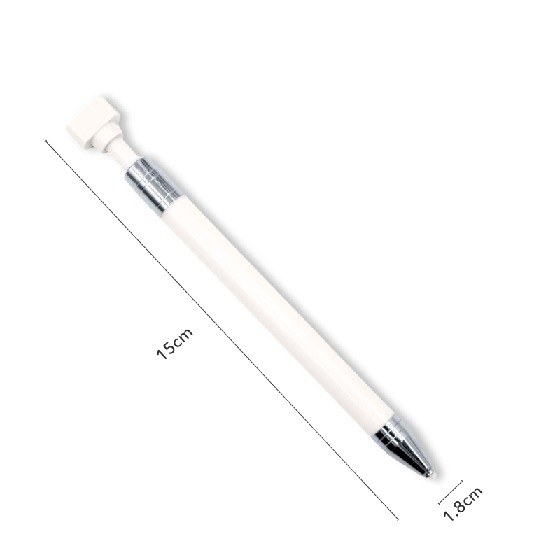 Weißer Diamond Painting Stift Twist 15cm lang mit integriertem Wachsschacht als praktisches Zubehör für 5D Diamanten Painting