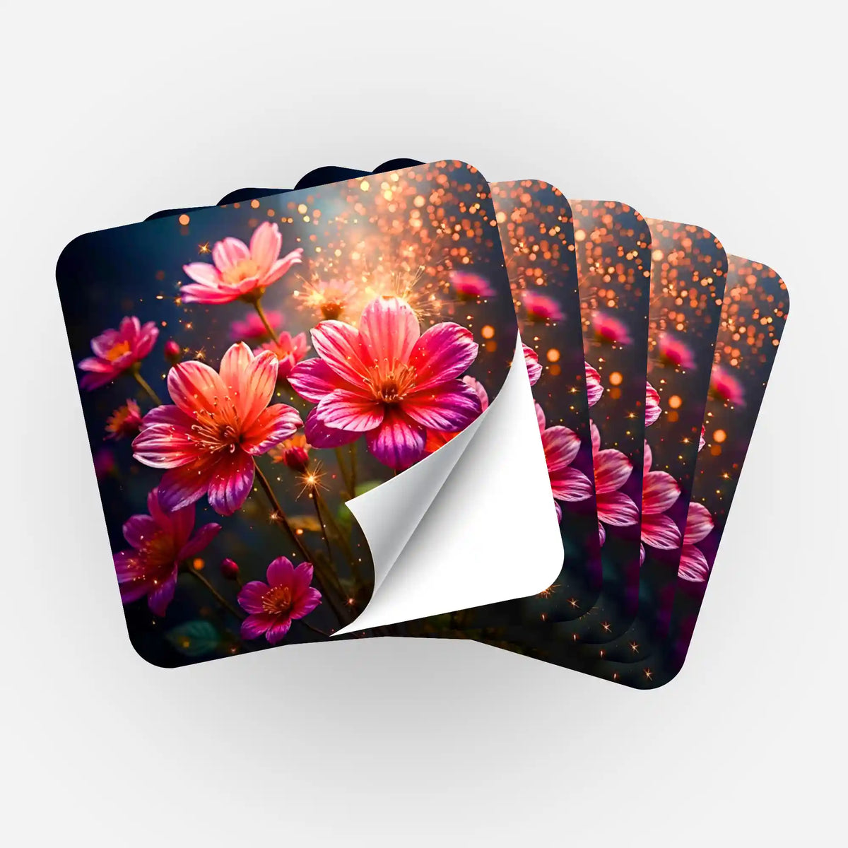 Fächer von 5 Flower Sparkle Aufklebern mit Blumen-Motiv für Diamond Painting Zubehör und Organisation