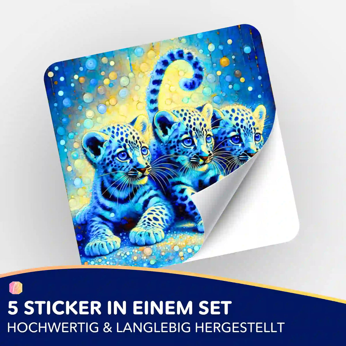 5er Set Sticker Leopardenbabys für Diamond Painting und Malen nach Zahlen Zubehör von Picmondoo