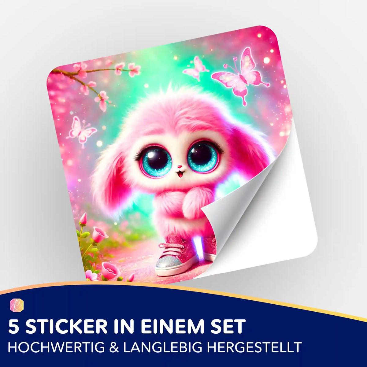 Pink Fluffel Knuffel Aufkleber-Set für Diamond Painting und Malen nach Zahlen Fans mit süßem rosa Fantasiewesen