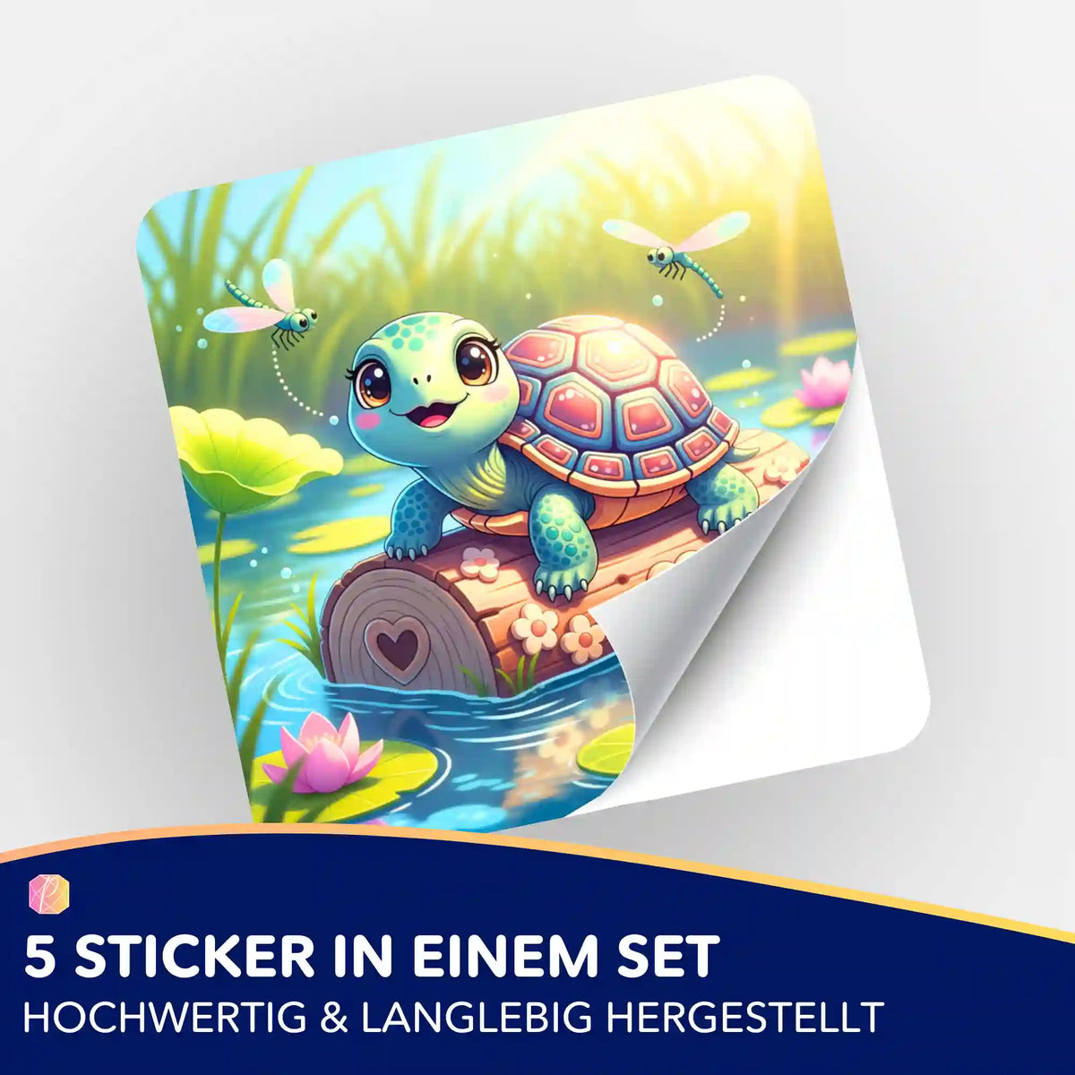 5er-Set Aufkleber Schildkrötenmädchen Karla für Diamond Painting Zubehör zur Organisation von Hobby-Projekten