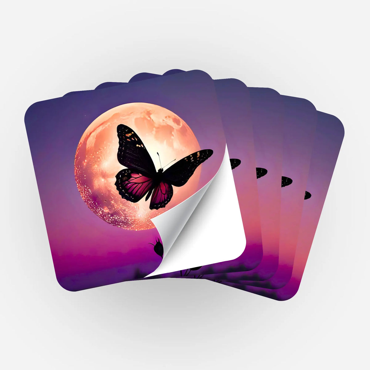 Picmondoo 5er-Set Aufkleber Nightfly mit Schmetterling-Motiv zur Organisation von Diamond Painting Zubehör