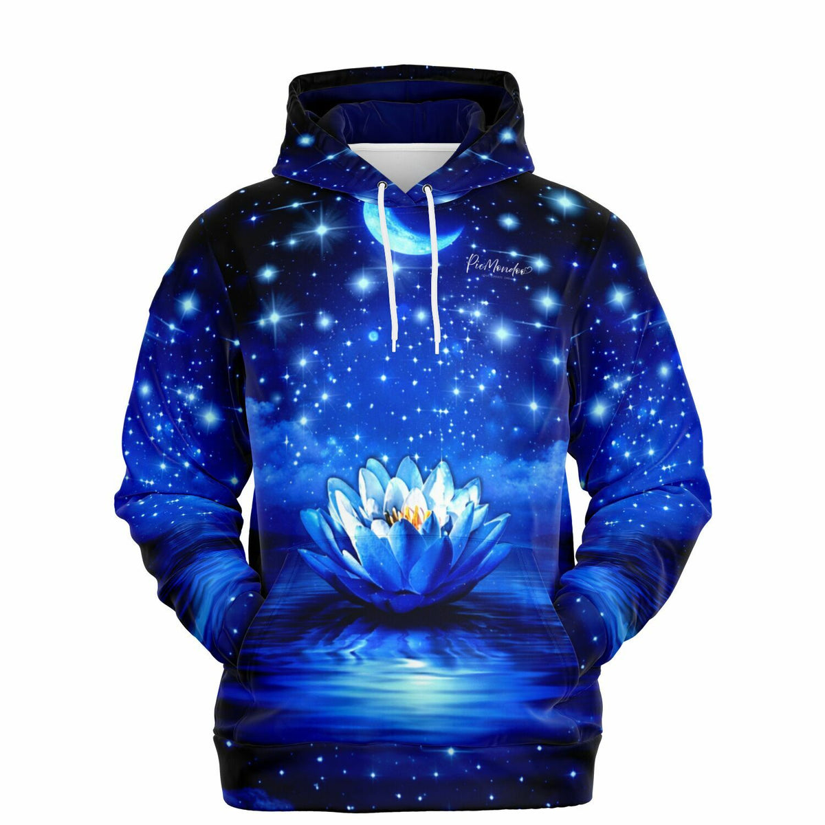 Dreamer Hoodie mit Blaue Seerose Motiv für Fans von Diamond Painting und Malen nach Zahlen Kunstwerken