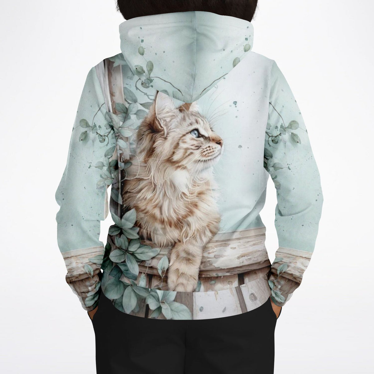 Dreamer Hoodie von Susen Pfifferling mit Kater Casimo Motiv, perfekt für Fans von Malen nach Zahlen und Katzenkunst.