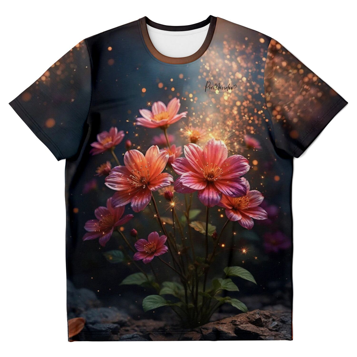 Dreamer T-Shirt mit leuchtendem Blumenmotiv im Diamond Painting Stil, passend für Fans von Malen nach Zahlen Kunst.