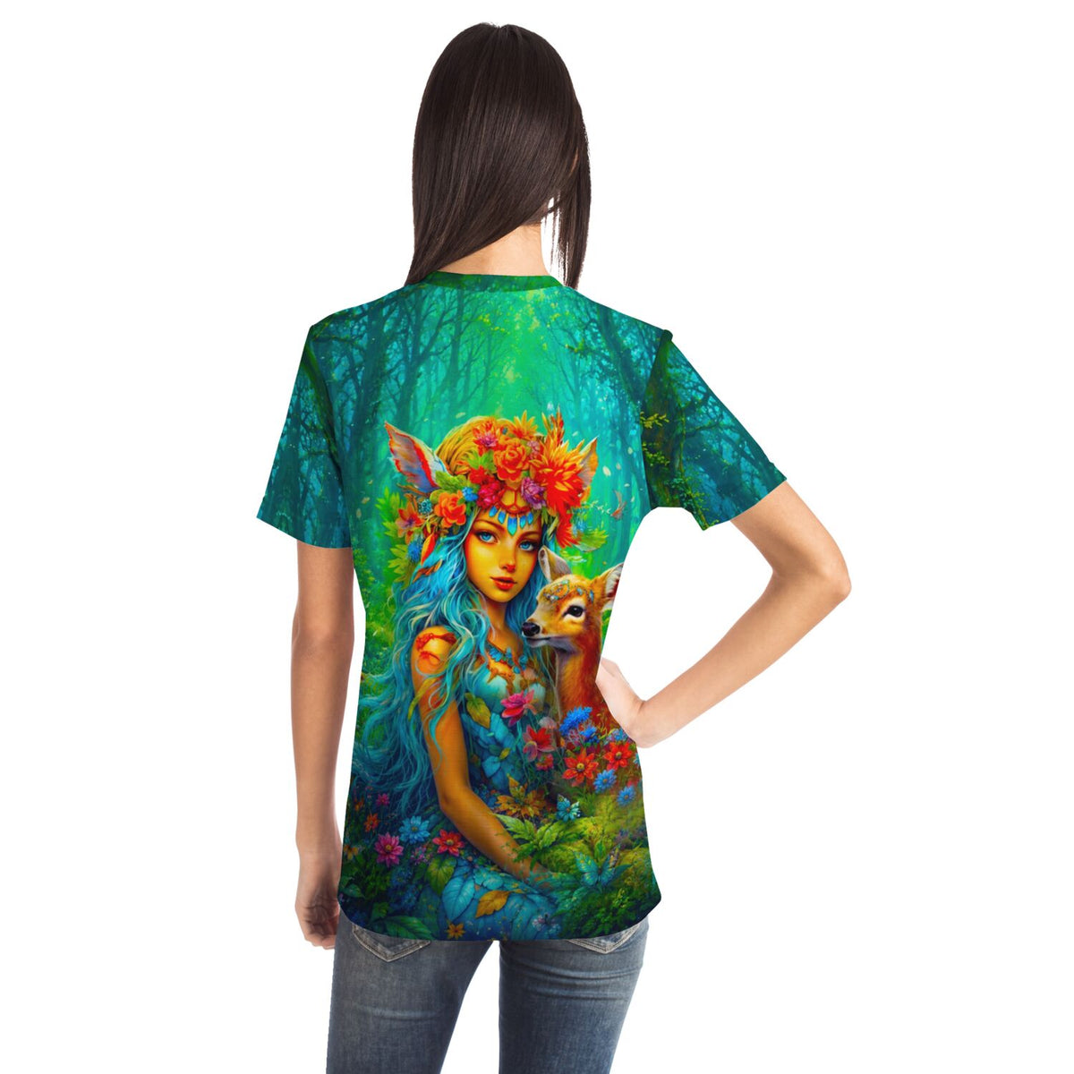 Dreamer T-Shirt Waldmädchen Design, ideal für Fans von Diamond Painting und Malen nach Zahlen Motiven.