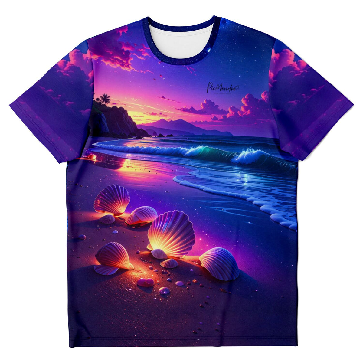 Dreamer T-Shirt mit leuchtendem Wunschmuschel-Motiv, inspiriert von Diamond Painting und Malen nach Zahlen Designs