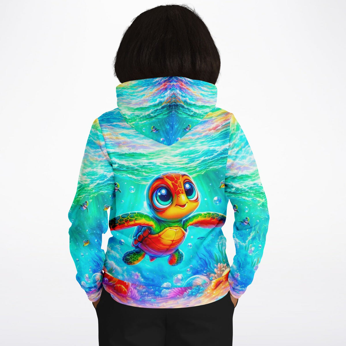 Dreamer Hoodie Lotta mit buntem Meeresschildkröten-Motiv, perfekt für Fans von Diamond Painting und Malen nach Zahlen