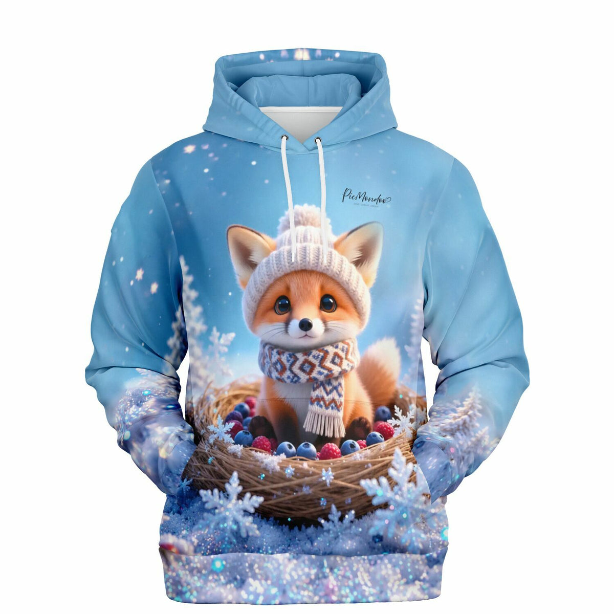 Dreamer Hoodie Tavi mit niedlichem Fuchs-Motiv im Winter-Design, passend zu Diamond Painting und Malen nach Zahlen Sets.
