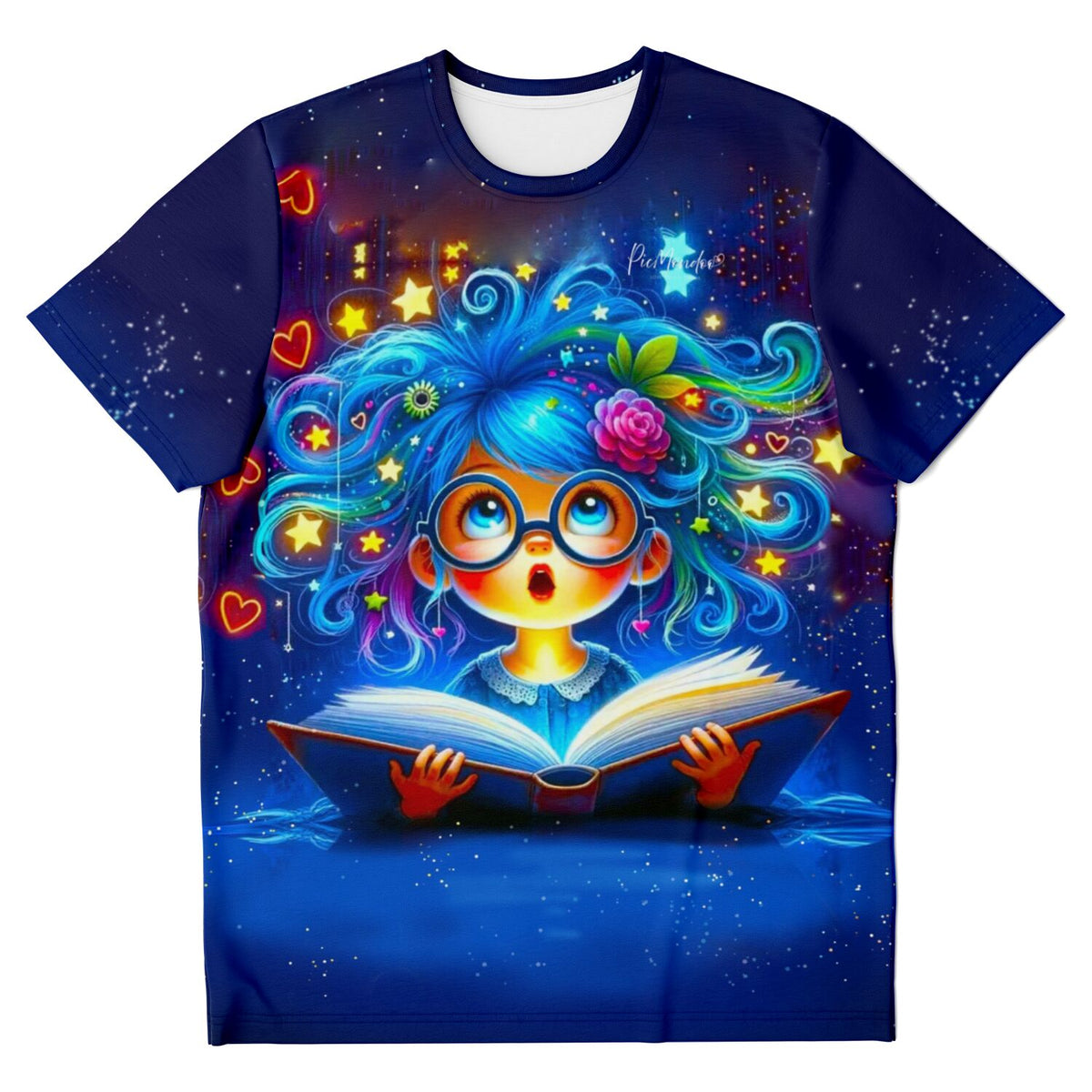 T-Shirt Lesemaus Josephine mit buntem Motiv als Ergänzung zu Diamond Painting und Malen nach Zahlen Designs