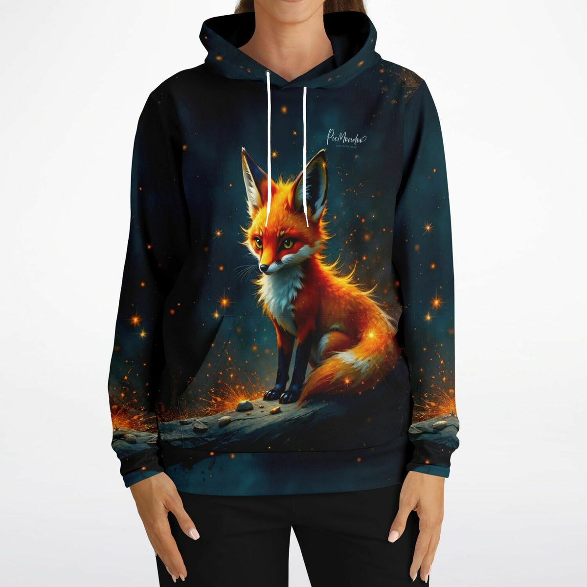 Dreamer Hoodie mit magischem Fuchs-Motiv, inspiriert von Diamond Painting Kunst und kreativem Malen nach Zahlen Design.