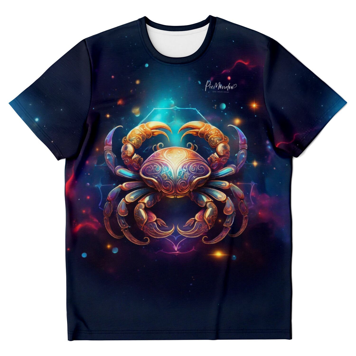 T-Shirt Dreamer Sternzeichen Krebs im bunten Galaxie-Design für Fans von Diamond Painting und Malen nach Zahlen