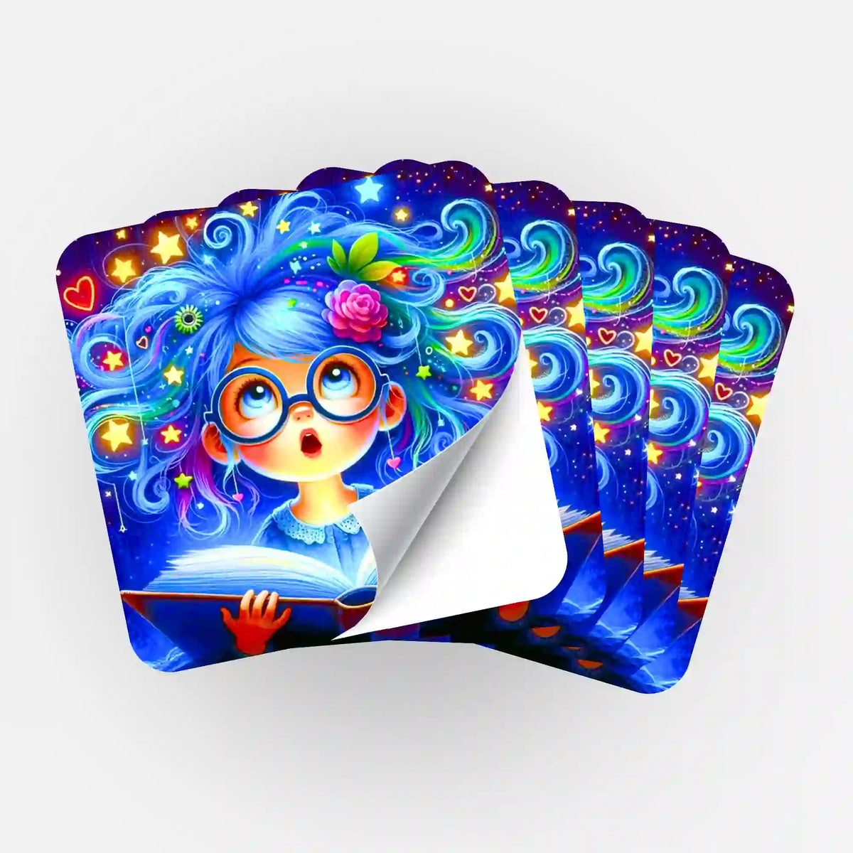Fünfer-Sticker-Set Lesemaus Josephine für Diamond Painting Zubehör zur Organisation von Malen nach Zahlen Motiven