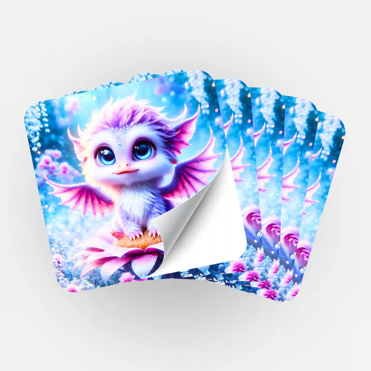 Picmondoo 5er-Set Sticker mit Elun Drachen Motiv zur Organisation von Diamond Painting Zubehör und Bastelsets