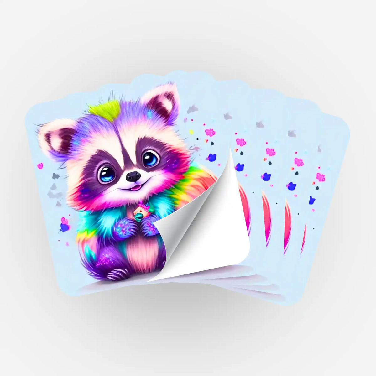 5er-Set Sticker Waschbär Willibald zur Organisation von Diamond Painting und Malen nach Zahlen Projekten