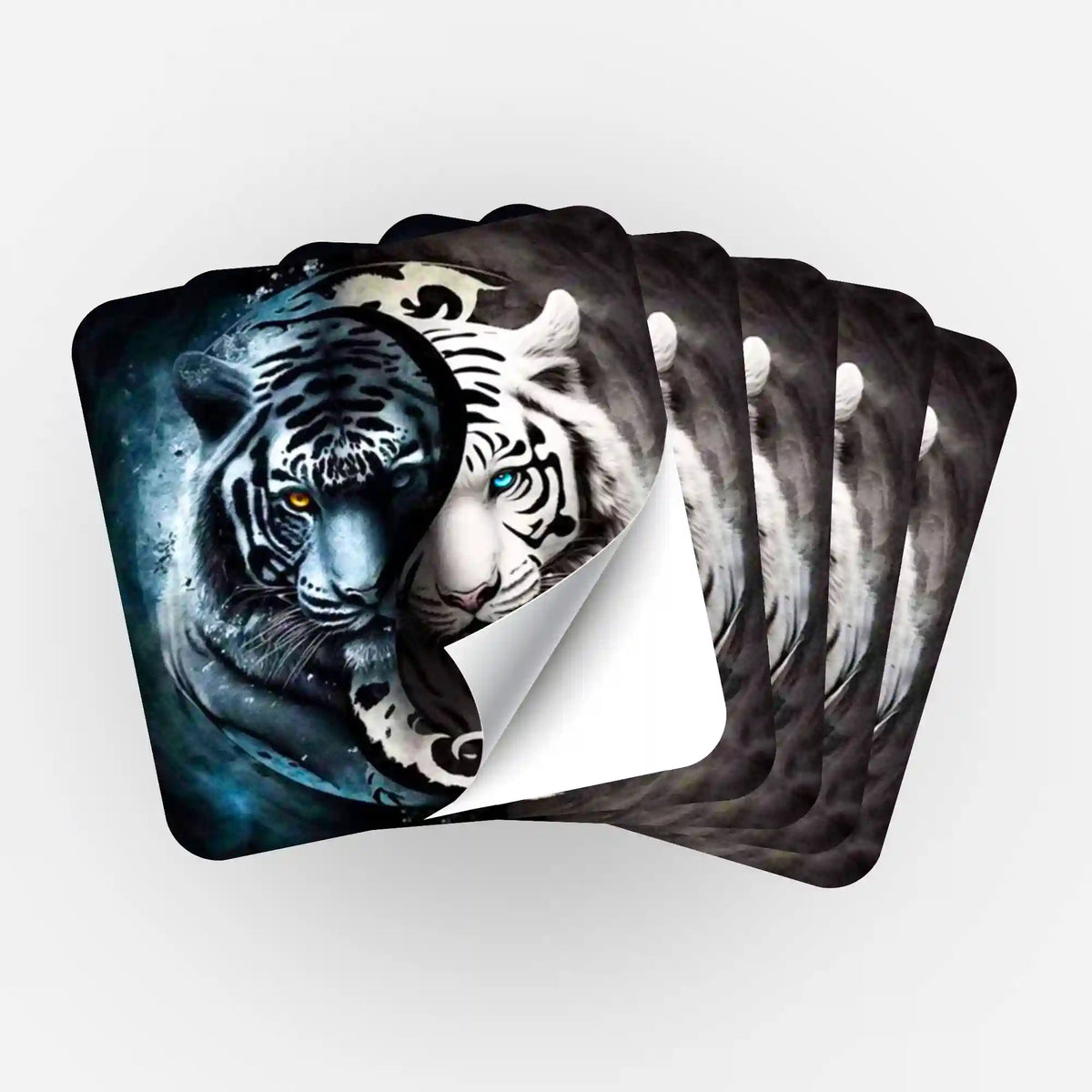 5er-Set Aufkleber mit Ying und Yang Tiger Motiv für Diamond Painting Zubehör und Organisation