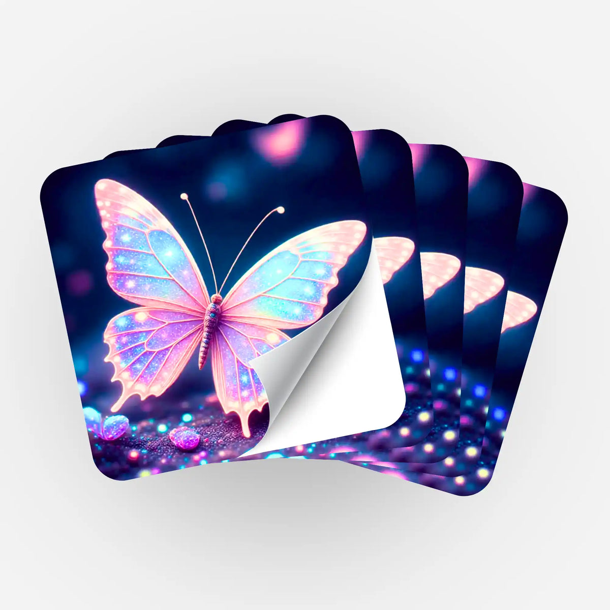 5er-Set Sticker Lichttänzer Schmetterling zur Organisation deines Diamond Painting Zubehörs