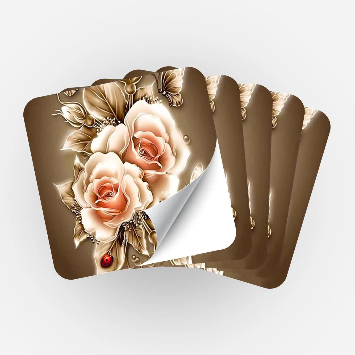 5er-Set Sticker mit goldenen Rosen für Diamond Painting Zubehör und Organisation zur Beschriftung