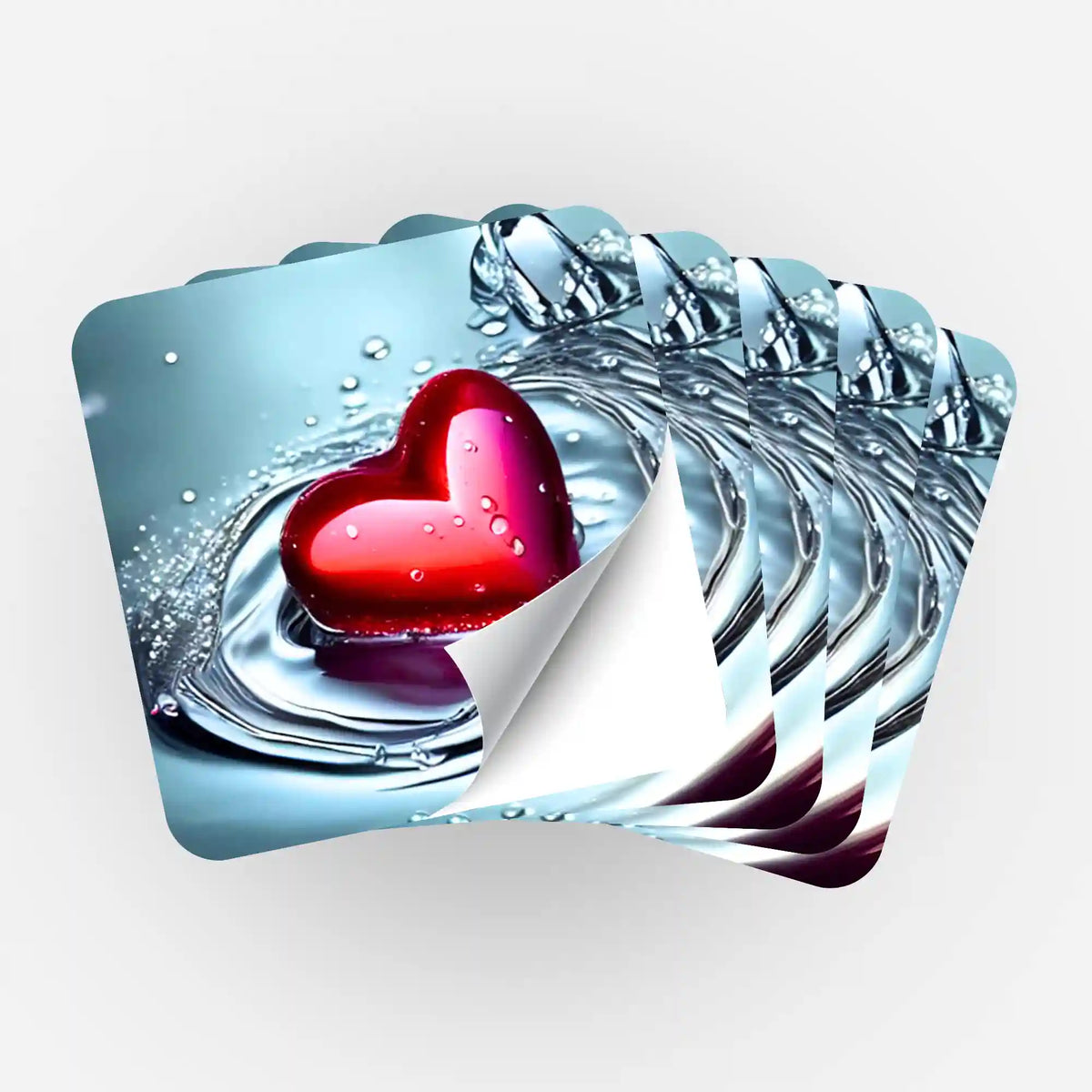 Fünfer-Set Waterheart Aufkleber zur Organisation von Diamond Painting und Malen nach Zahlen Projekten