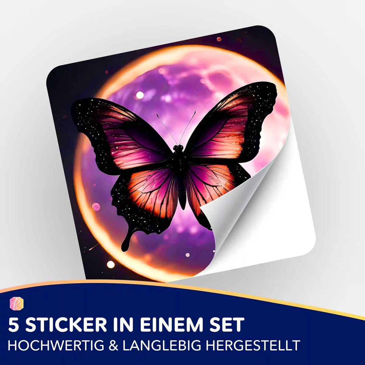 Purple Moon Aufkleber-Set mit Schmetterlings-Motiv zur Organisation von Diamond Painting und Malen nach Zahlen Zubehör