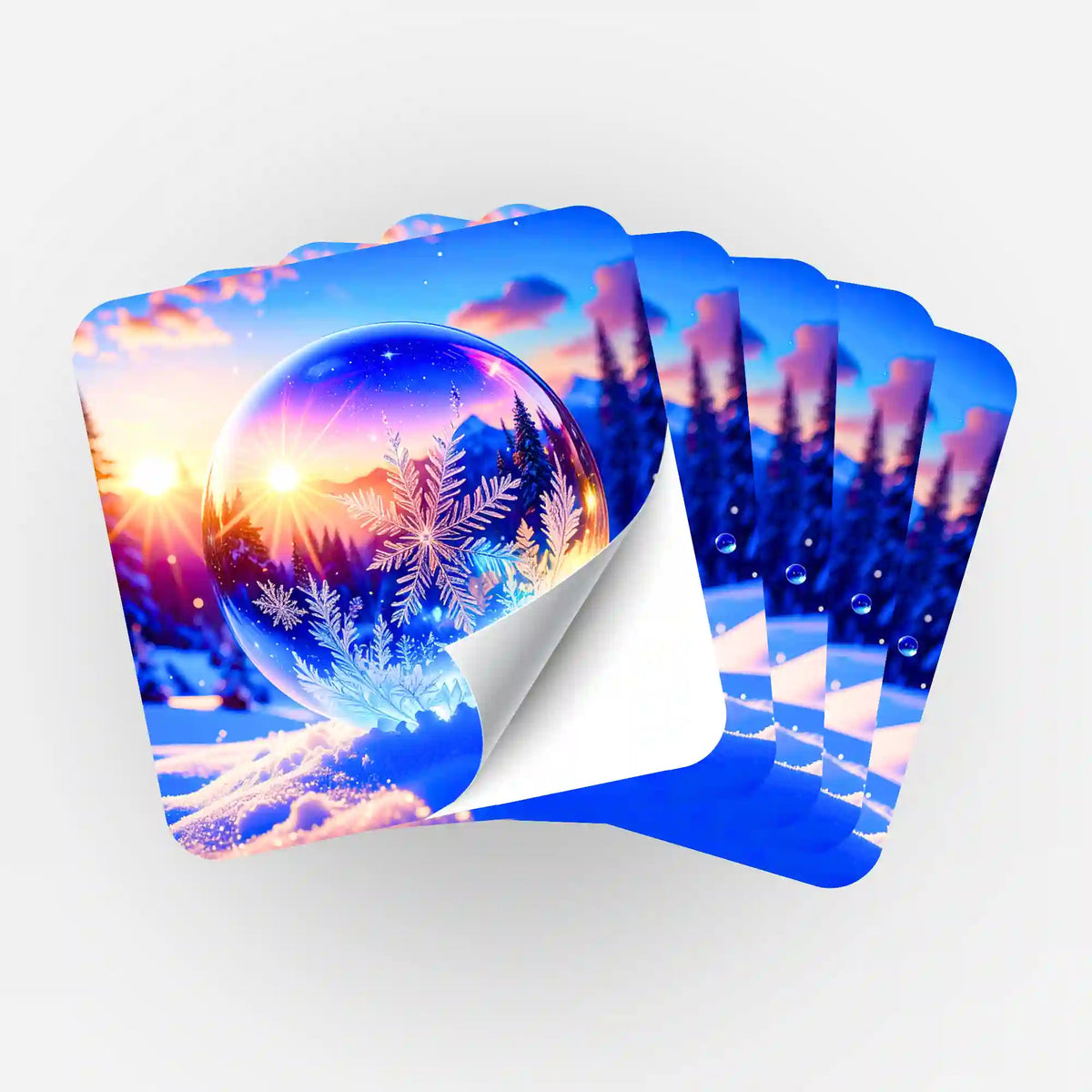 5er-Set Sticker Kristallwelt fächerförmig angeordnet, ideal zur Organisation für Diamond Painting Zubehör