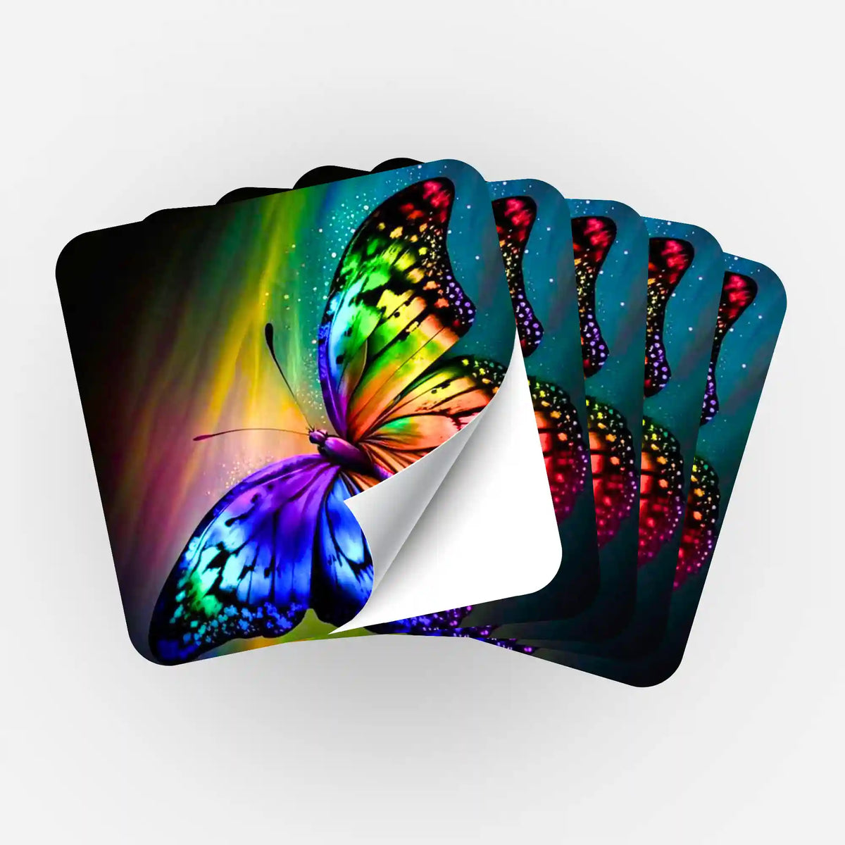 5er-Set Aufkleber mit buntem Schmetterling für Diamond Painting Zubehör zur Organisation deiner Steinchen-Döschen