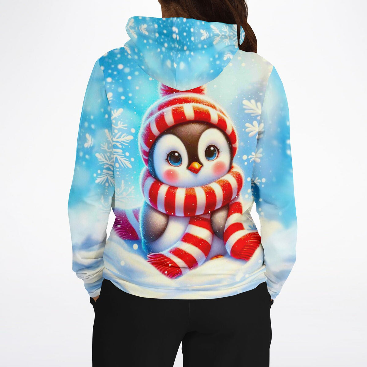 Dreamer Hoodie mit niedlichem Pinguin-Motiv im Winter-Design, ideal für Fans von Malen nach Zahlen und Diamond Painting
