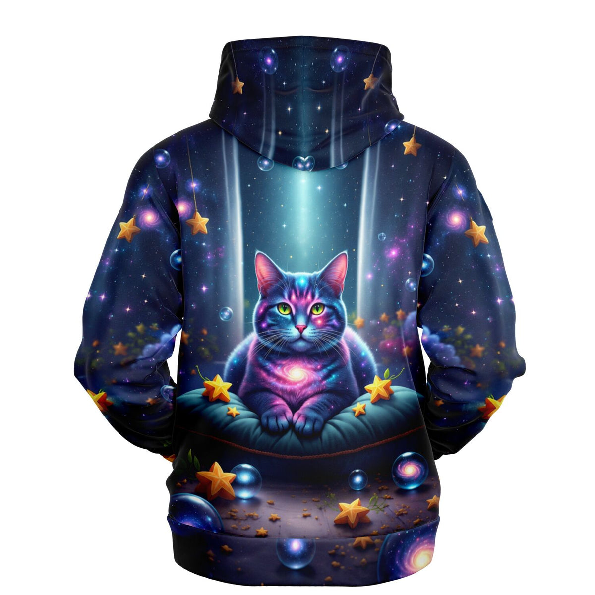 Dreamer Hoodie Wächterin Andromeda mit kosmischer Katze, Sternen und Galaxie-Print für Fans von Diamond Painting Motiven