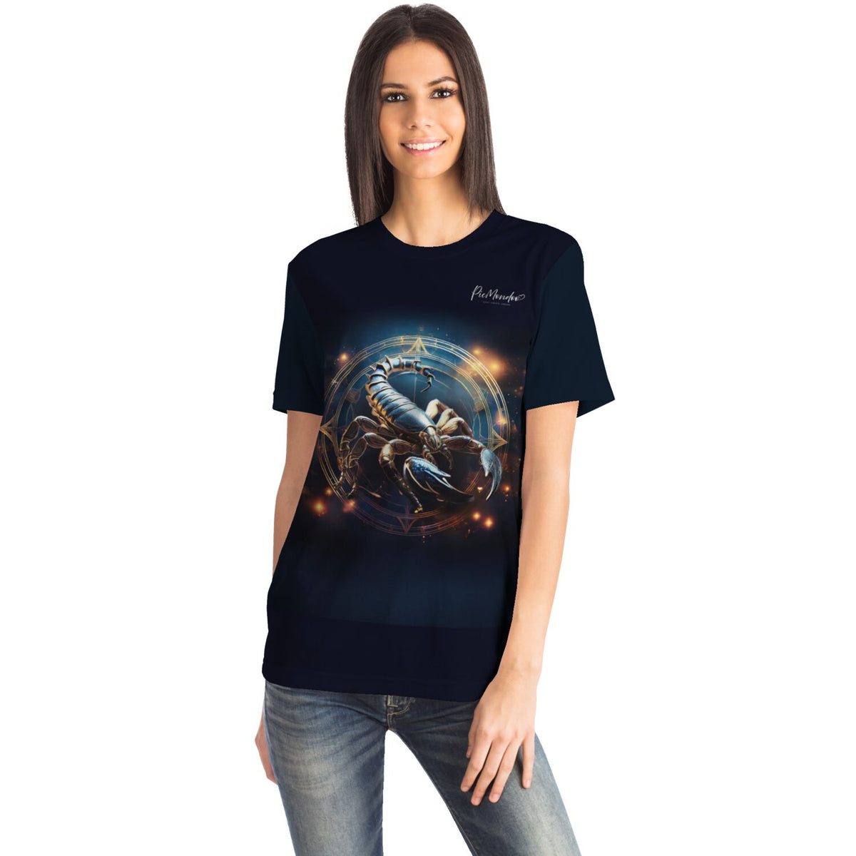 Dunkles Dreamer T-Shirt mit leuchtendem Sternzeichen Skorpion Motiv im Stil unserer Diamond Painting und Kunst Kollektion