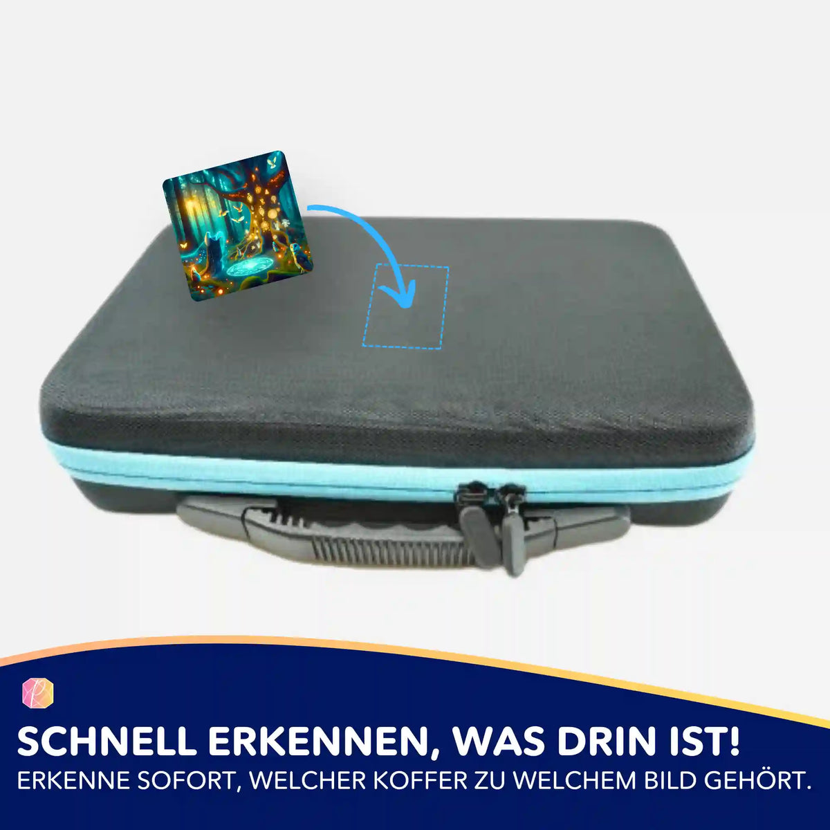 Picmondoo Sticker zur Organisation von Diamond Painting Koffern mit magischem Hexennacht-Motiv
