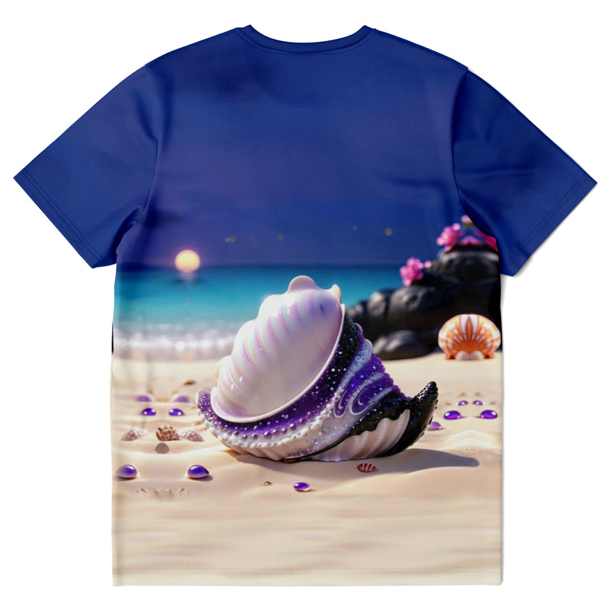 Dreamer T-Shirt mit lila Muschel Motiv am Strand, ideal passend zu Diamond Painting und Malen nach Zahlen Designs