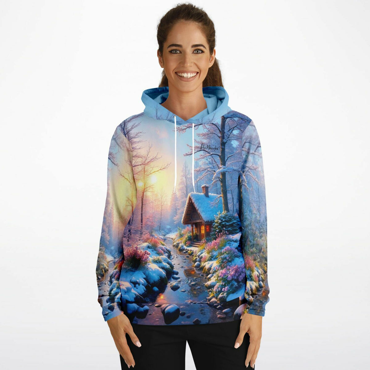 Dreamer Hoodie mit Wintermorgen Motiv, ideal für Fans von Diamond Painting und Malen nach Zahlen Designs