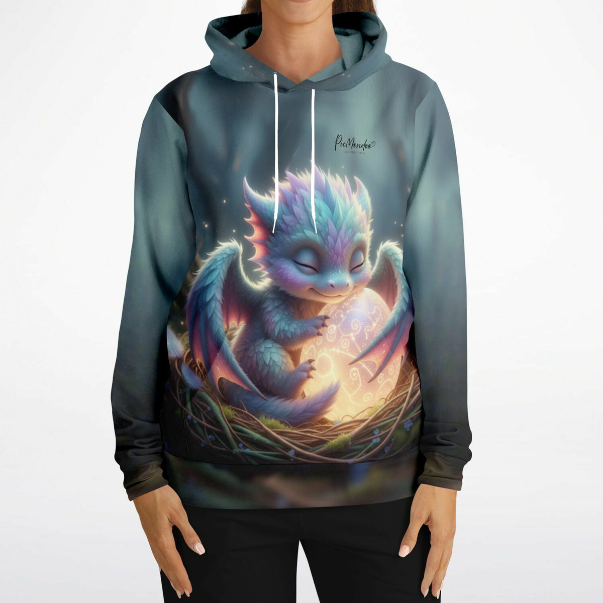Dreamer Hoodie mit Lichtdrache Faye Motiv, passend zu beliebten Motiven aus Diamond Painting und Malen nach Zahlen Sets