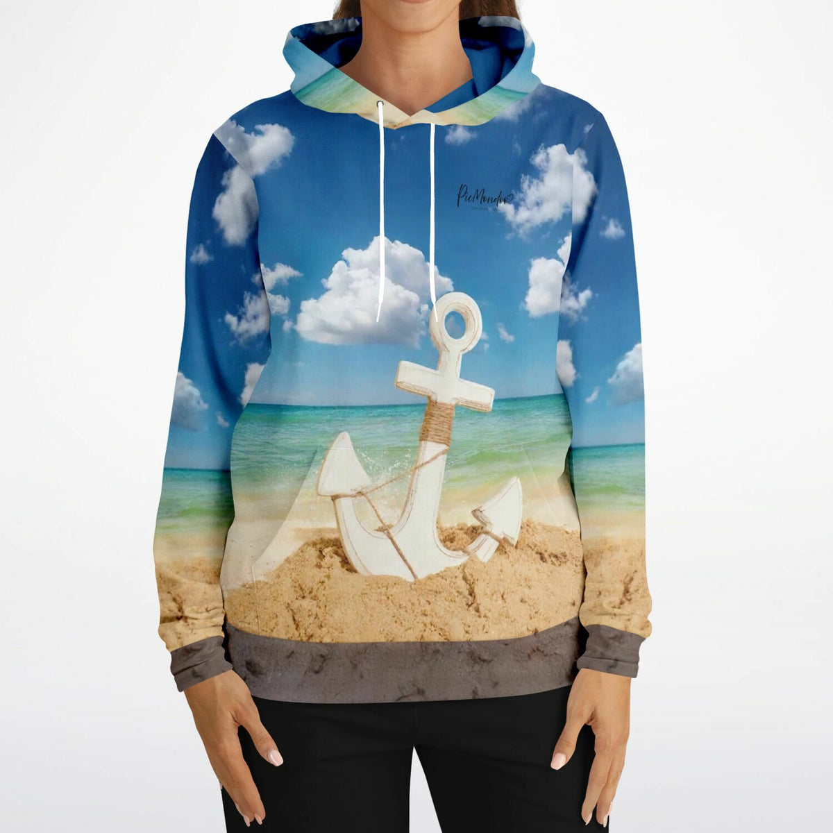 Dreamer Hoodie Anker der Hoffnung mit maritimen Strand-Print, passend zum maritimen Diamond Painting Stil.