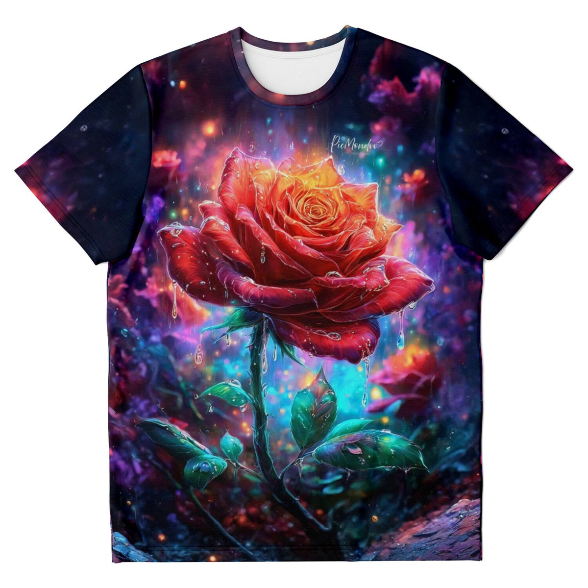 Dreamer T-Shirt Regentanz mit roter Rose im Regen, ideal für Fans von Malen nach Zahlen und Diamond Painting Motiven